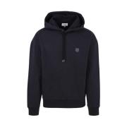 Maison Kitsuné Svart Oversize Hoodie med Tonal Fox Head Patch Black, H...