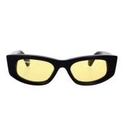 Off White Solglasögon med oregelbunden design och gula linser Black, H...