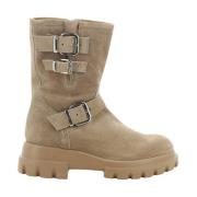 AGL Chunky Biker Ankelboots Beige, Dam