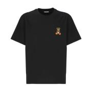 Barrow Svart Bomull T-shirt med Kontrasterande Tryck Black, Unisex