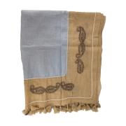 Altea Broderad bomullsscarf med tofsar Beige, Dam