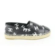 Chanel Vintage Vintage Läder Espadriller - Begagnade Platta Skor Black...