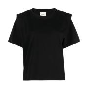 Isabel Marant Étoile Svart Zelitos T-Shirt med Vadderade Axlar Black, ...