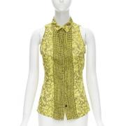 Versace Pre-owned Pre-owned Silke toppar Yellow, Dam