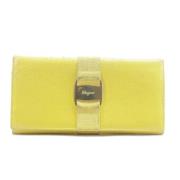 Salvatore Ferragamo Pre-owned Förägda läderplånböcker Yellow, Dam