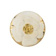 Chanel Vintage Öppen Stel Metallarmband med Camellia Design Yellow, Da...