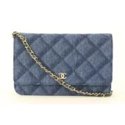 Chanel Vintage Andrahands Skulderväska Blue, Dam