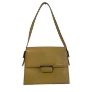 Yves Saint Laurent Vintage Pre-owned Läder axelremsvskor Beige, Dam