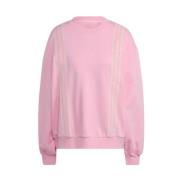 Adidas Oversized Bomullssweatshirt med Ränder Pink, Dam