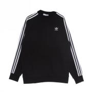 Adidas 3 Stripes Crewneck Sweatshirt för Män Black, Herr