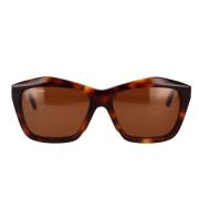 Balenciaga Fyrkantiga solglasögon med ikoniskt CUT-design Brown, Dam