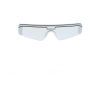 Balenciaga Skidinspirerade solglasögon med spegelglas White, Unisex