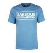 Barbour Essential Large Logo T-Shirt Blue Horizon Blue, Herr