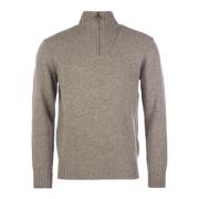 Barbour Essential Lambswool Half Zip Sweater Gray, Herr