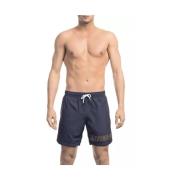 Bikkembergs Blå Badshorts med Framsida Tryck Blue, Herr