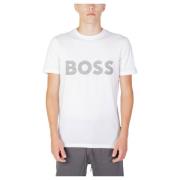 Boss Herr Klassisk Bomull T-Shirt White, Herr