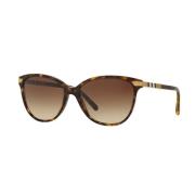 Burberry Stiliga solglasögon med mörk Havana-ram och bruna gradientlin...