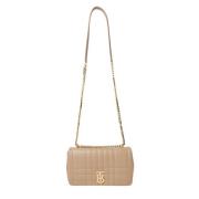 Burberry Quiltad Lola Liten Axelväska Beige, Dam