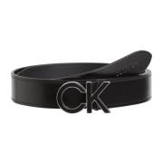 Calvin Klein Snygg Svart Läderbälte Black, Dam