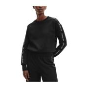 Calvin Klein Logo Tape Crew Sweatshirt Black, Dam