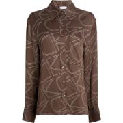 Calvin Klein Monogram Print Damskjorta Brown, Dam