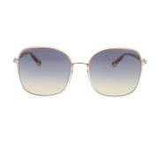 Chloé Oversized fyrkantiga solglasögon i metall med regnbågsinjicerade...