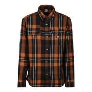 Dickies Herr Flanellskjorta med Logotryck Brown, Herr