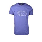 Diesel Lila T-Shirt för Män Purple, Herr