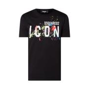 Dsquared2 Icon Splatter Cool Sart T-Shirt Black, Dam