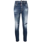 Dsquared2 Bekväma Slim-fit Jeans för Kvinnor Blue, Dam