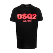 Dsquared2 Dsq2 Est.1995 Bomull T-shirt - Svart Black, Herr