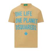 Dsquared2 One Life One Planet T-Shirt med Tryck Yellow, Herr