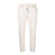 Dsquared2 Slim Fit Distressed Jeans för kvinnor Beige, Dam
