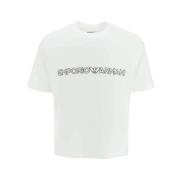 Emporio Armani Lyxig Lyocell Blandning T-Shirt för Män White, Herr