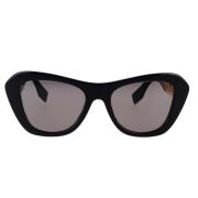 Fendi Glamorösa geometriska solglasögon med Fendi-motiv Black, Dam