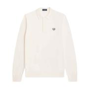 Fred Perry Långärmad Stickad Polo White, Herr