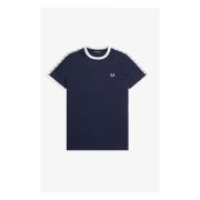 Fred Perry Taped Ringer T-Shirt Carbon Blue Blue, Herr