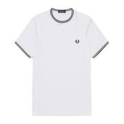 Fred Perry Twin Tipped Rundhalsad T-Shirt White, Herr