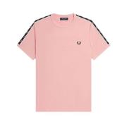 Fred Perry Tape Ringer T-Shirt Chalky/Pink/Black Pink, Herr