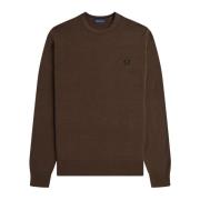 Fred Perry Sportig Merinoulltröja Brown, Herr