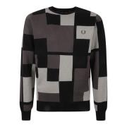 Fred Perry Gråa Sweaters med Crew Neck Gray, Herr