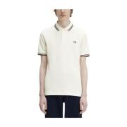 Fred Perry Modern Polo med Laurel Crown Logo White, Herr