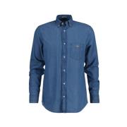 Gant Indigo Herrskjorta med Långärmad Blue, Herr