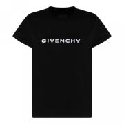 Givenchy Logo Print Bomull T-Shirt Black, Herr