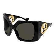 Gucci Oversized svarta fjärilsolglasögon Black, Dam