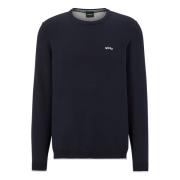 Hugo Boss Round-neck Knitwear Blue, Herr