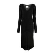 Isabel Marant Svart Laly Rynkad Jerseyklänning Black, Dam