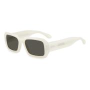 Isabel Marant Pärlvit solglasögon med gråa linser White, Unisex
