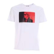 Karl Lagerfeld Bicolor Print T-Shirt White, Herr
