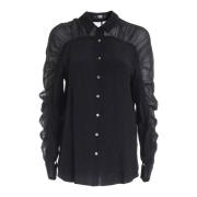 Karl Lagerfeld Svart Sidenskjorta med Eleganta Detaljer Black, Dam